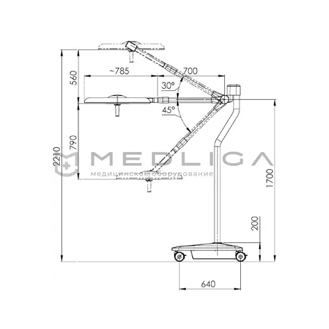 Операционный передвижной светильник Merivaara Q-Flow Mobile